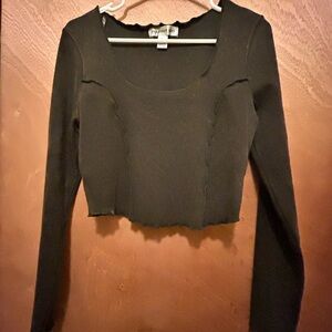 SALE Madden Girl Black Long Sleeve Crop Top